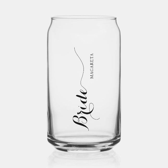 Verre Canette Mariée nommée personnalisée (Recto)