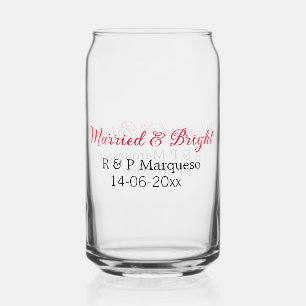 Verre Canette Mariés & lumineux ajouter le nom du couple ajouter