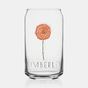 Verre Canette MARIGOLD Octobre Fleur de naissance Nom personnali