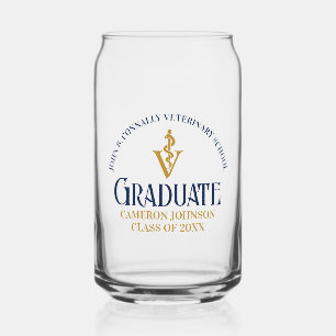 Verre Canette Marine Bleu Gold Vétérinaire Diplôme sur mesure
