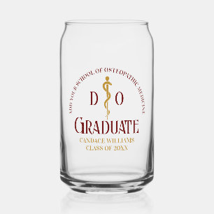 Verre Canette Maroon Osteopathic Médicale School Graduation