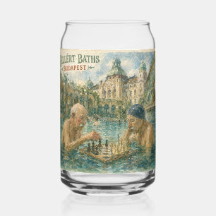 Verre Canette Match d'échecs Bains Gellert Budapest Hongrie