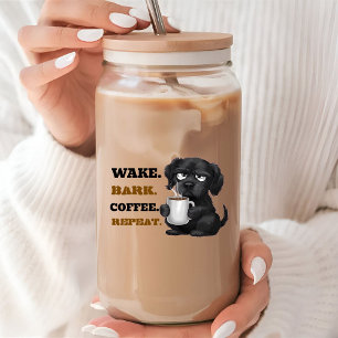 Verre Canette Matins Sont Rudes Sans Café Chien De Compagnie & C