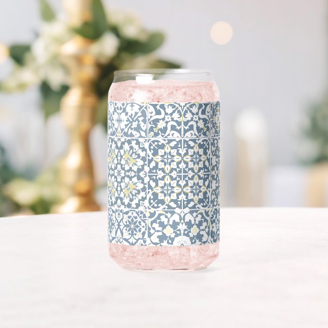 Verre Canette Mediterranean Tiles, Moroccan, Majolica, Azulejo (Insitu (Mariage))