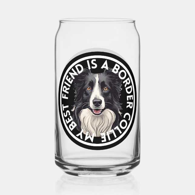 Verre Canette Meilleur ami Bordure Collie (Recto)