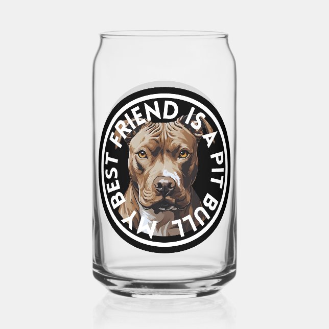 Verre Canette Meilleur Ami Pit Bull Terrier (Recto)