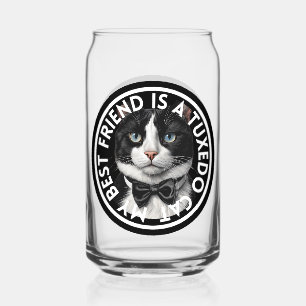Verre Canette Meilleur ami Tuxedo Chat