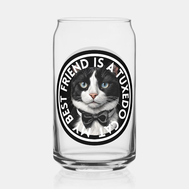 Verre Canette Meilleur ami Tuxedo Chat (Recto)