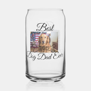 Verre Canette Meilleur chien papa jamais ajouter nom de l'animal