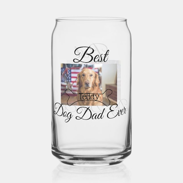 Verre Canette Meilleur chien papa jamais ajouter nom de l'animal (Recto)