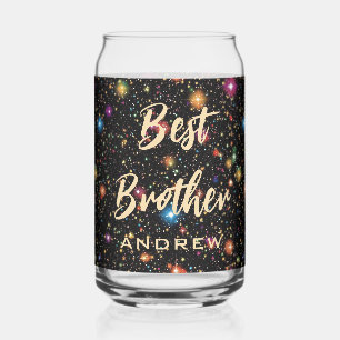 Verre Canette Meilleur Frère, Joyeux Anniversaire Étoiles Brilla