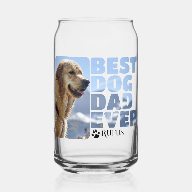 Verre Canette Meilleur papa chien personnalisé (Recto)