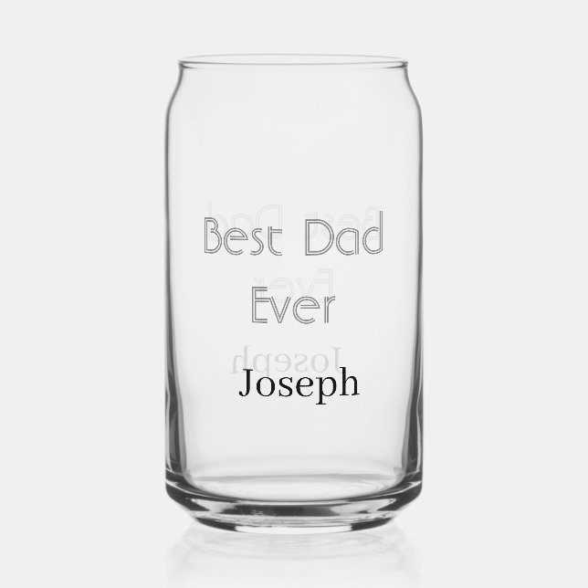 Verre Canette Meilleur papa de tous les temps nom simple minimal (Recto)