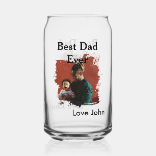 Verre Canette Meilleur papa du monde cadeau photo nom simple pou