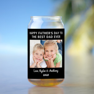 Verre Canette Meilleur papa jamais photo Fête des pères noire