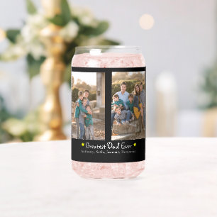 Verre Canette Meilleur papa personnalisé 4 photos pour la fête d