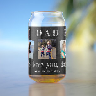 Verre Canette Meilleur papa que jamais collage photo personnalis