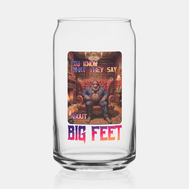Verre Canette Mème de pieds Bigfoot amusant (Verso)
