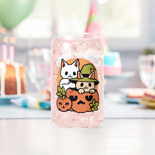 Verre Canette Meow-Loween - Festive Halloween Conception de chat