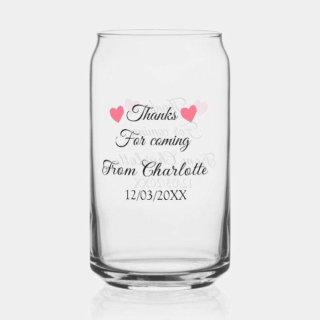 Verre Canette merci d'être venu nom du destinataire message text (Recto)