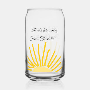 Verre Canette merci d'être venu nom du texte message soleil