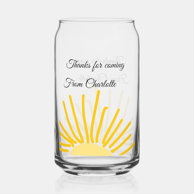 Verre Canette merci d'être venu nom du texte message soleil (Recto)