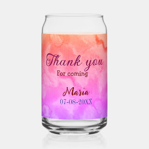 Verre Canette Merci pour la fête d'anniversaire à venir ajouter