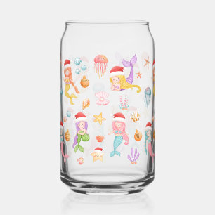 Verre Canette Mermaid Père Noël Motif