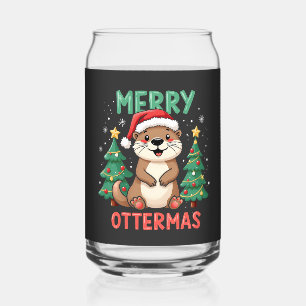 Verre Canette Merry Ottermas Funny Otter Animal Amateurs de Noël