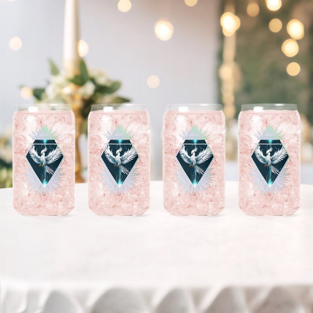 Verre Canette Merveilleux imaginaire blanc phoenix. (Insitu (Mariage))