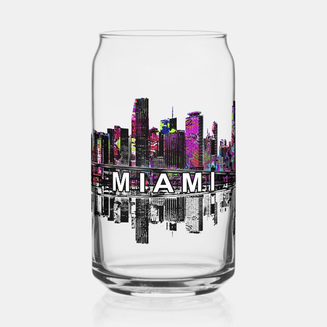 Verre Canette Miami en graffiti avec monogramme (Recto)