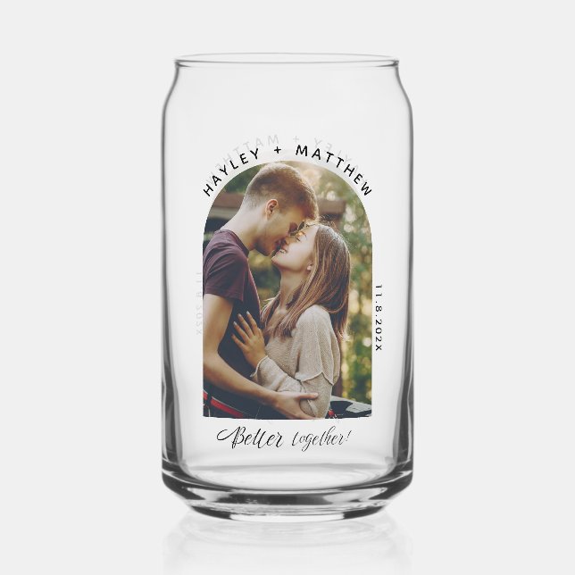 Verre Canette Mieux Ensemble Couples Fiançailles Photo Custom (Recto)