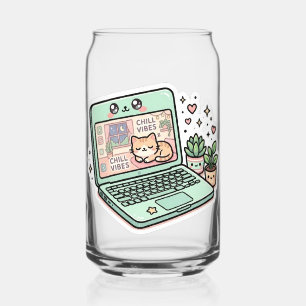 Verre Canette Mignon Kawaii Ambiance Décontractée Autocollant po