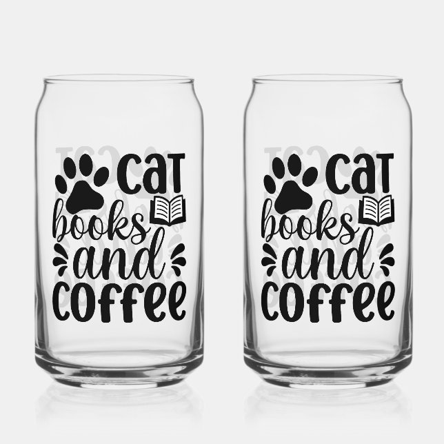 Verre Canette Minimalist Paw Print & Book Graphic Quote (Recto)