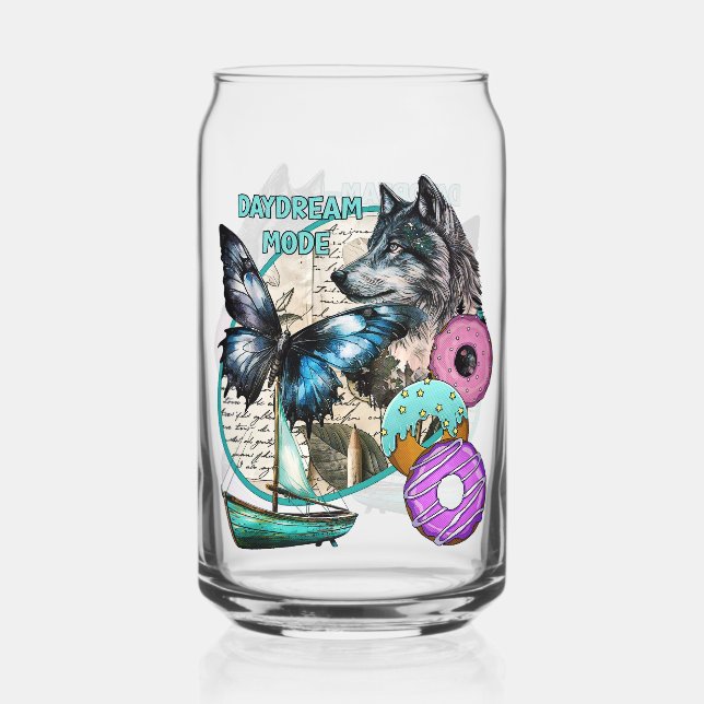 Verre Canette Mode Daydream - Loup Butterfly Donuts Bateau (Recto)