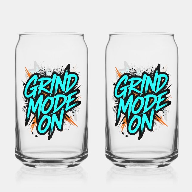 Verre Canette Mode Hustle Élevée "Grind Mode Activé" (Recto)