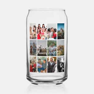 Verre Canette Modèle de collage de 12 photos de souvenirs pour g