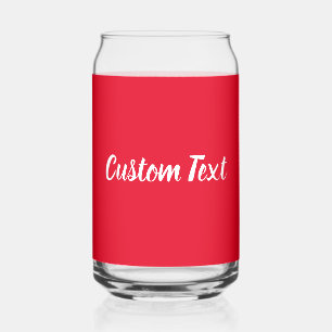 Verre Canette Modèle texte de script blanc et rouge clair simple