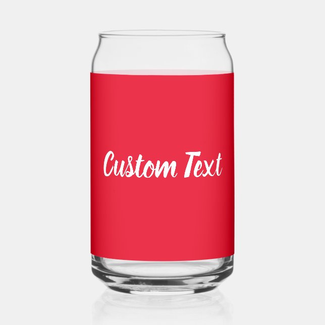 Verre Canette Modèle texte de script blanc et rouge clair simple (Recto)