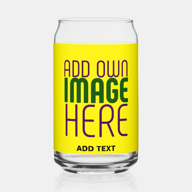 VERRE CANETTE MODÈLE TEXTE D'IMAGE JAUNE LUMINEUSE MODERNE (Recto)