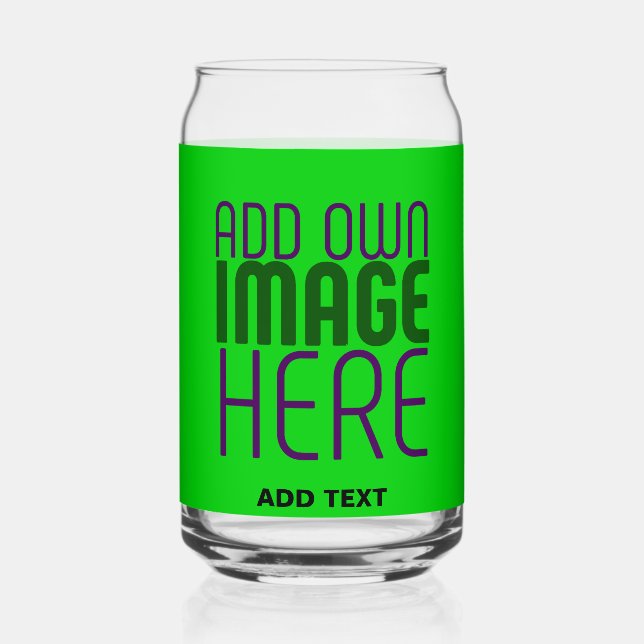 VERRE CANETTE MODÈLE TEXTE D'IMAGE VERTE MODERNE ÉDITABLE LIME (Recto)