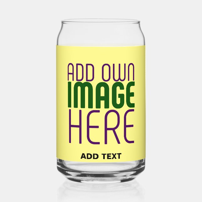 VERRE CANETTE MODÈLE TEXTE MODERNE PASTEL JAUNE D'IMAGE (Recto)
