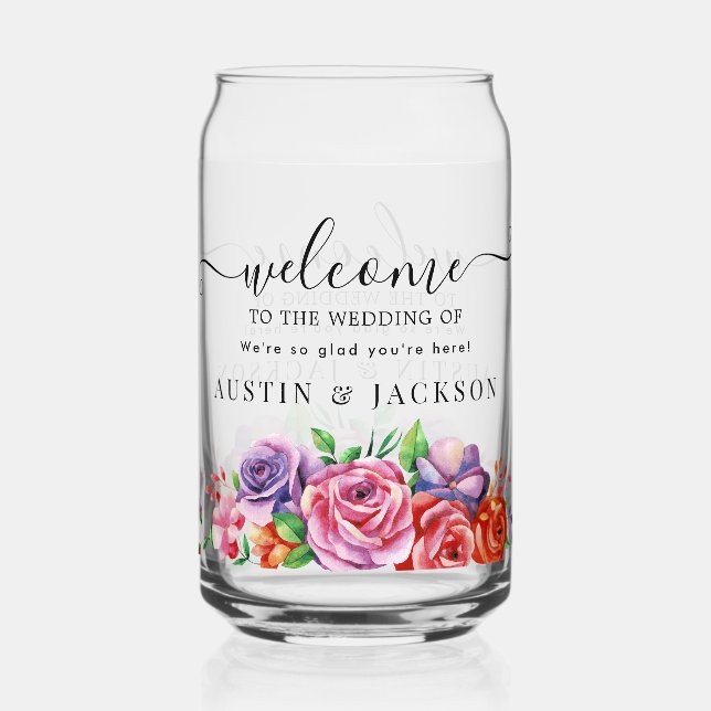 Verre Canette Modern Elegant Script Wedding Welcome (Recto)