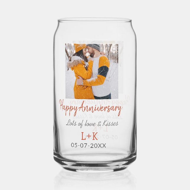 Verre Canette Moderne boho joyeux anniversaire ajouter nom date  (Recto)