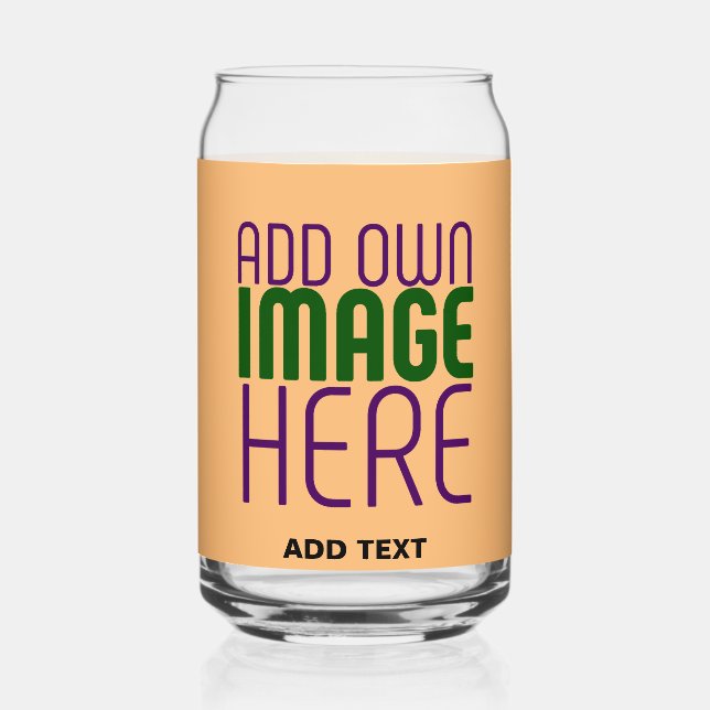 VERRE CANETTE MODERNE ÉDITABLE PEACH ORANGE IMAGE MODÈLE TEXTE (Recto)