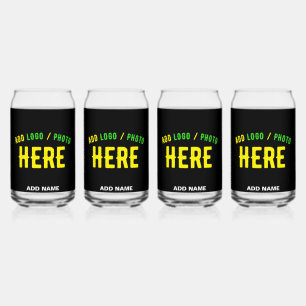 VERRE CANETTE MODERNE ET MODERNE PERSONNALISABLE NOIR VÉRIFIÉ
