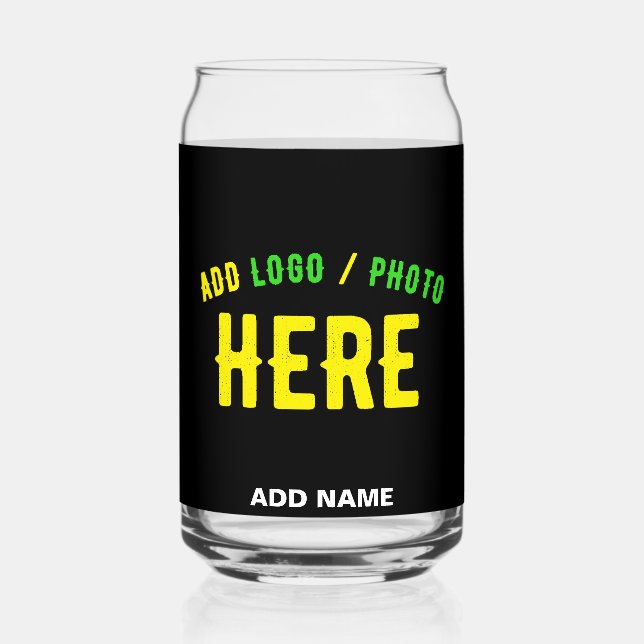 VERRE CANETTE MODERNE ET MODERNE PERSONNALISABLE NOIR VÉRIFIÉ (Recto)