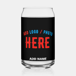 VERRE CANETTE MODERNE ET MODERNE PERSONNALISABLE NOIR VÉRIFIÉ