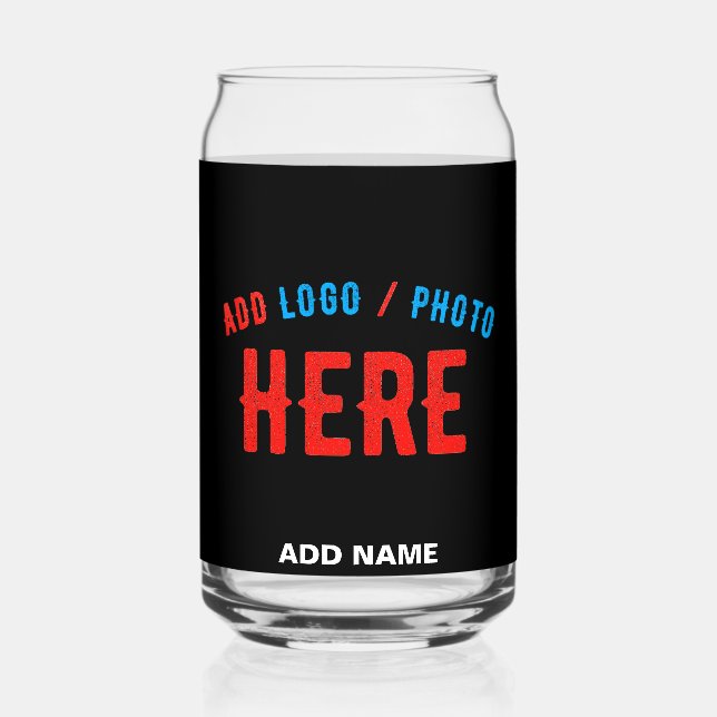 VERRE CANETTE MODERNE ET MODERNE PERSONNALISABLE NOIR VÉRIFIÉ (Recto)