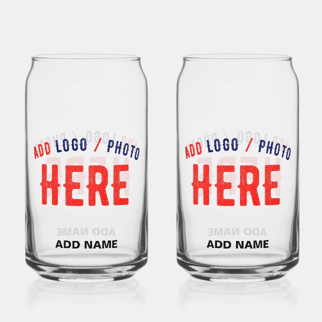 VERRE CANETTE MODERNE MODERNE PERSONNALISABLE CLAIR VÉRIFIÉ (Recto)